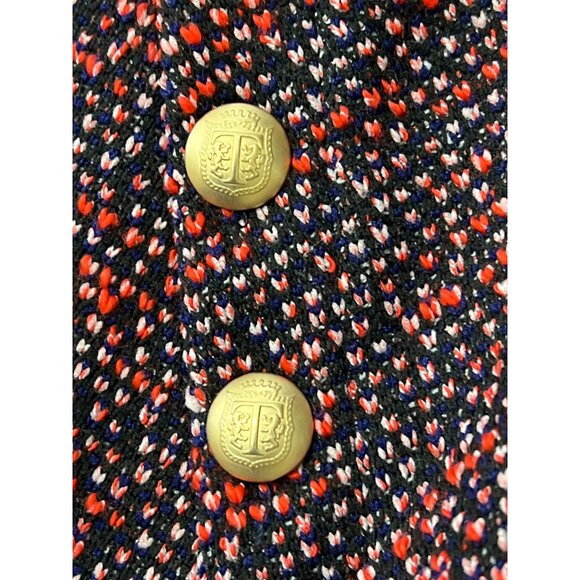 Talbots Petite Knit Dress SZ MP Multi-Color Gold Button Accent & 3/4 Sleeves - Picture 7 of 9